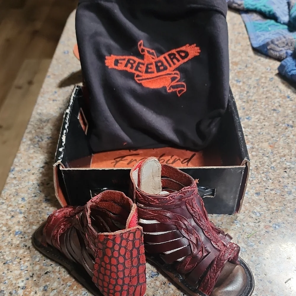 Freebird Burgundy Leather Boots - Picture 1 of 5